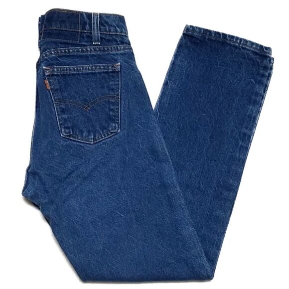 VINTAGE 70s Levi's 505 Orange Tab Wedgie Mom Jeans - Picture 4 of 13